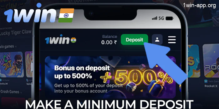 Make a minimum deposit to bet for real money on the 1Win app