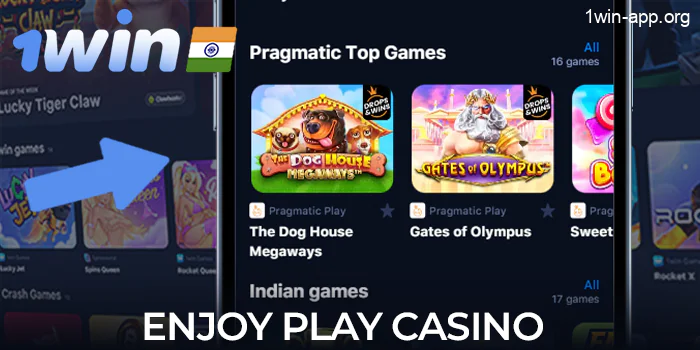 Enjoy playing casino on the 1Win app
