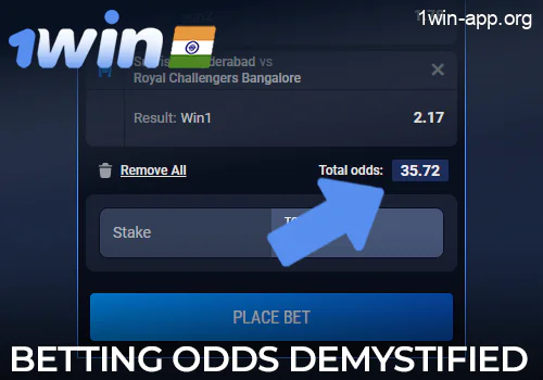 Betting odds in the Sports section of the 1Win website