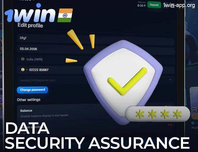 Guarantee of data security of the 1Win application