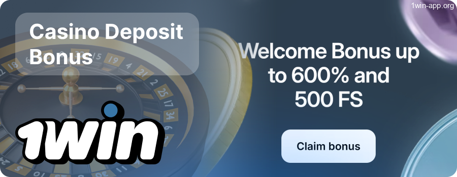 1Win App Casino Welcome Bonus
