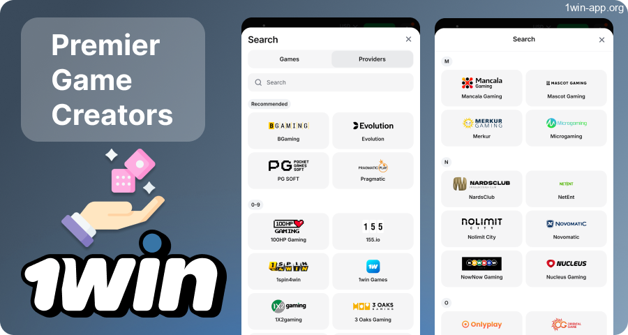 1Win App Game Providers Review