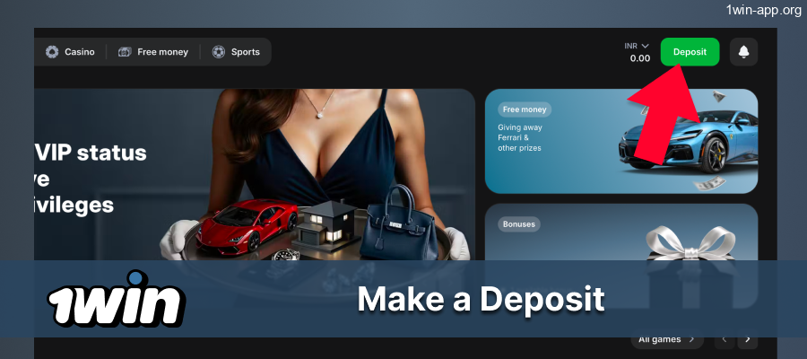 How to deposit on 1win India