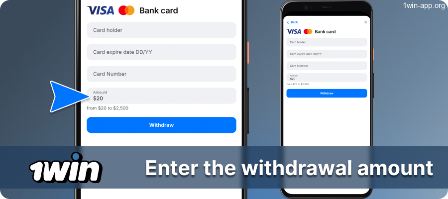 Enter the Withdrawal Amount in the 1Win App