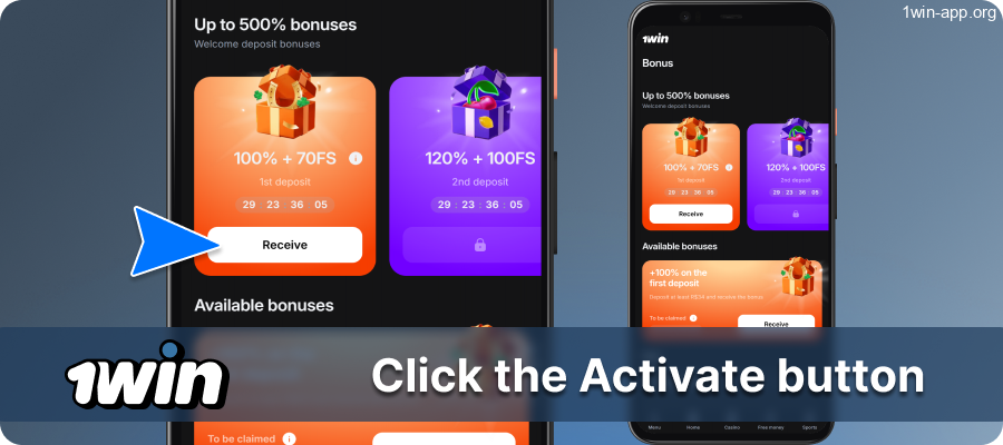 Activate Your Bonus Code in the 1Win App