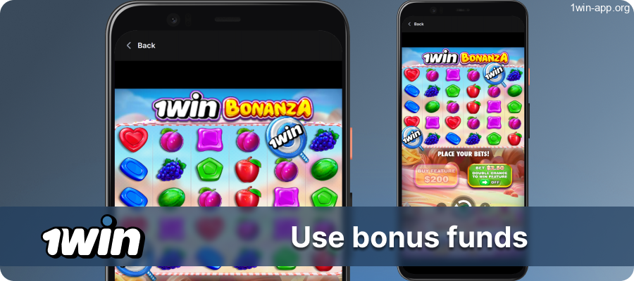 Use bonus funds in 1Win App