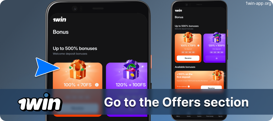 Go to the 1Win App Bonuses Section