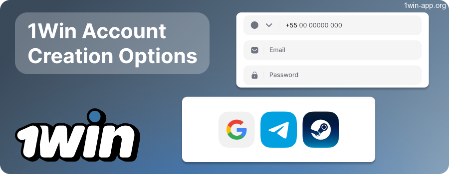 Selecting a Registration Method in the 1Win App