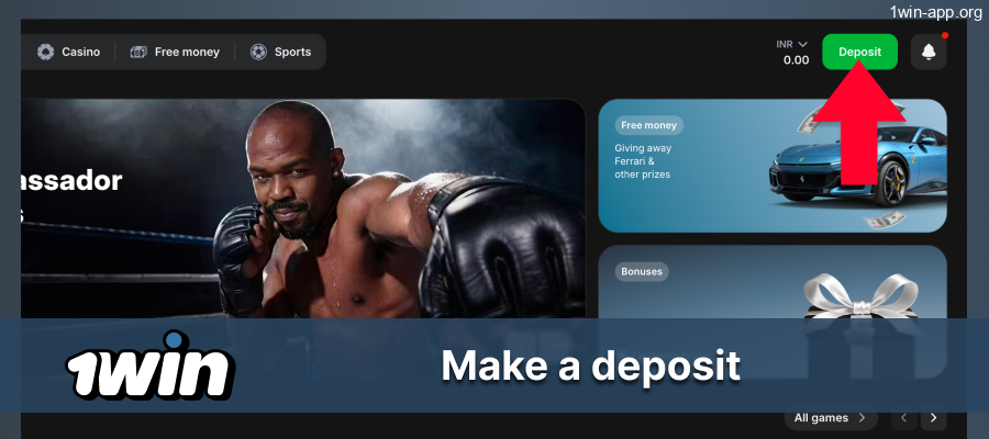 Fast 1win deposits: Crypto and UPI